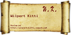 Wilpert Kitti névjegykártya